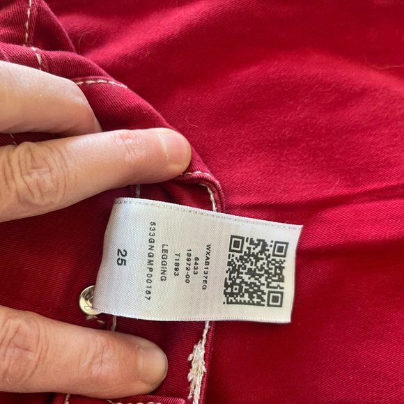 True Religion red leggins size 25 - Picture 6 of 7